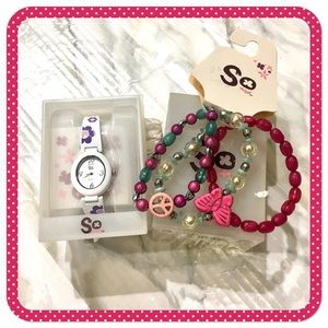💝 SO 💝 purple/white floral watch for girls/women. COMES WITH FREE GIFT